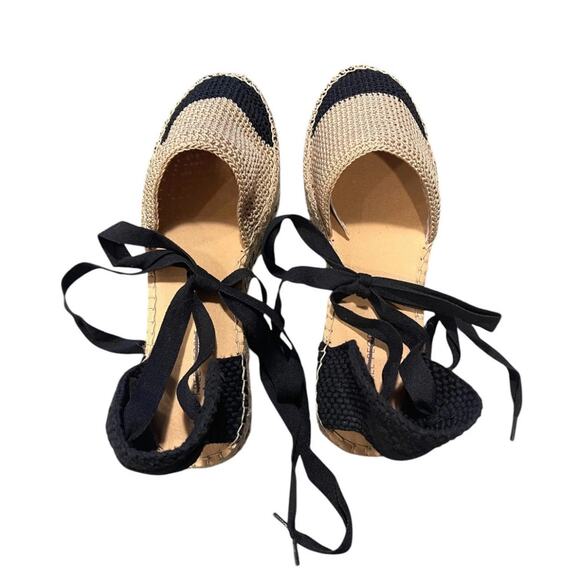 NIB! Free People Island Time Wrap Espadrilles Black/Tan - Size EU 39 / US 8.5 - Picture 6 of 12